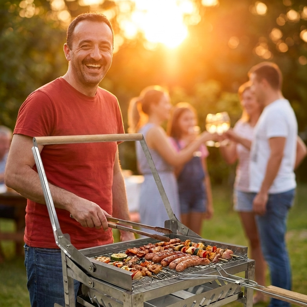 GrillMaster Pro F1 — Barbecue Charbon Rotatif